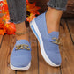 Dam vävda, andningsbara, casual kilklackade sneakers