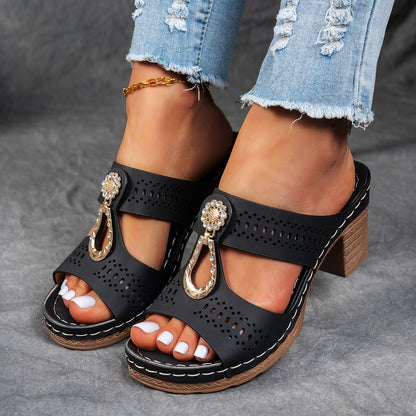 Orthopädische Sandalen mit Strass-Absatz (2 kaufen, KOSTENLOSER VERSAND)