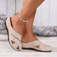 Lässige Sandalen mit runder Zehenpartie und Plateau-Keilabsatz für Damen