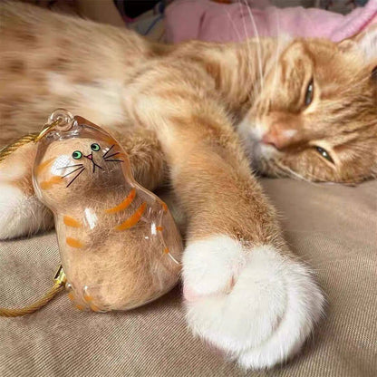 Katzenfell Aufbewahrungs Schlüsselanhänger transparent Katzenhaar Behälter 🐱
