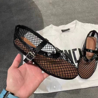 🌟 2026 Neu! Orthopädische Damen Netz-Sandalen – Flach & Atmungsaktiv 👡