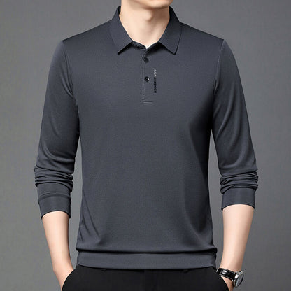 2025 Elegantes Herren-Langarm-Poloshirt