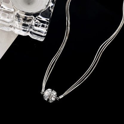 ✨ Magnetische Kristallkugel-Halskette – minimalistischer Luxus, mühelos elegant 💎
