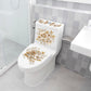 🌸 Luxus Gold Blumen Toilettenaufkleber