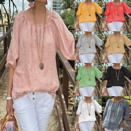 2025 neue Casual Tops aus Baumwolle und Leinen