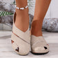 Lässige Sandalen mit runder Zehenpartie und Plateau-Keilabsatz für Damen