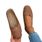 Andningsbara läderloafers i vintagestil för kvinnor