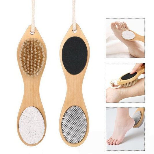 ✨ 4-in-1-Fußfeile & Fußpeeling-Bürste – Glatte, saubere und erfrischte Füße für zu Hause