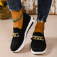 Dam vävda, andningsbara, casual kilklackade sneakers