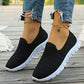 Andningsbara ortopediska stickade slip-on sneakers för kvinnor 
