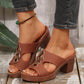 2025 Neue orthopädische Sandalen aus Leder mit Plateau und hohem Absatz für Damen
