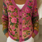 【🔥 Der heutige Super-Tiefpreis】Damen-Cardigan aus Baumwolle mit V-Ausschnitt und Blumenmuster