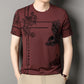 🦅  Herren-T-Shirt aus Maulbeerseide mit Adler-Print – Luxuriös & Ausdrucksstark