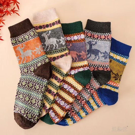 🧦 Retro Damen Wintersocken - Warm, bequem und stylisch! - Verabschieden Sie sich von kalten Füßen