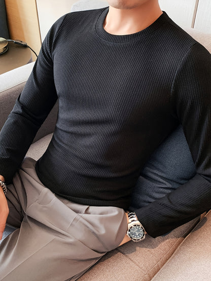 Modehit 2025 – elegant långärmad stickad herrskjorta