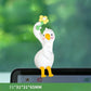✨Süße weiße Gans als Deko fürs Armaturenbrett – der niedlichste Beifahrer in deinem Auto💕