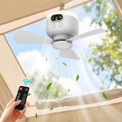Wiederaufladbarer Deckenventilator mit neuem LED-Licht 🌬️✨