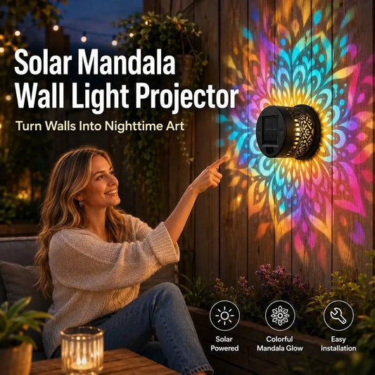 ☀️ Solar-Mandalaleuchte für Garten & Terrasse – 2-in-1 Bodenlampe & Wandleuchte – Ornamentale Lichtdeko mit Vintage-Effekt – Rostfrei & Langlebig