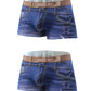 ❄️2-pack mönstrade boxershorts i bomullsdenim för män