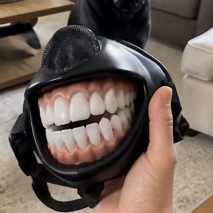 🐶 Lustiger Maulkorb mit Hunde-Lachmund – Witziges Accessoire für Spaziergänge & Kostüm-Highlight 😂