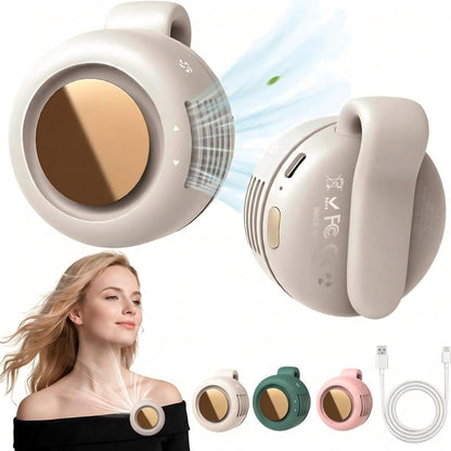 ✨ Tragbarer Halsventilator mit Kühlfunktion ❄️ USB-aufladbar & Freihändiges Design