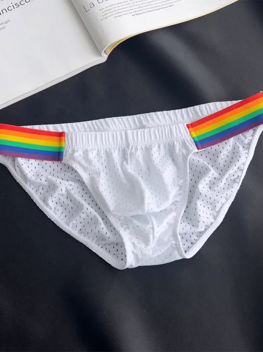 Sexy Rainbow Pride Mesh-Bikini für Herren