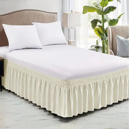 💖🛌 Elastischer Bettrock mit Rüschen – Einfach Anpassen, Perfekter 12-Zoll-Fall