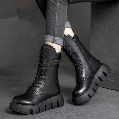 2026 neue Mode dicken Sohlen seitlichen Reißverschluss Damenstiefel（Bitte lesen Sie die Produktmängel, bevor Sie sich zum Kauf entscheiden.👇）