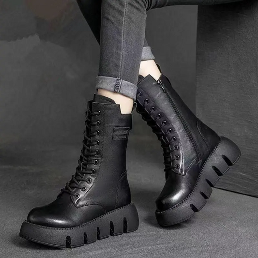 2026 neue Mode dicken Sohlen seitlichen Reißverschluss Damenstiefel（Bitte lesen Sie die Produktmängel, bevor Sie sich zum Kauf entscheiden.👇）