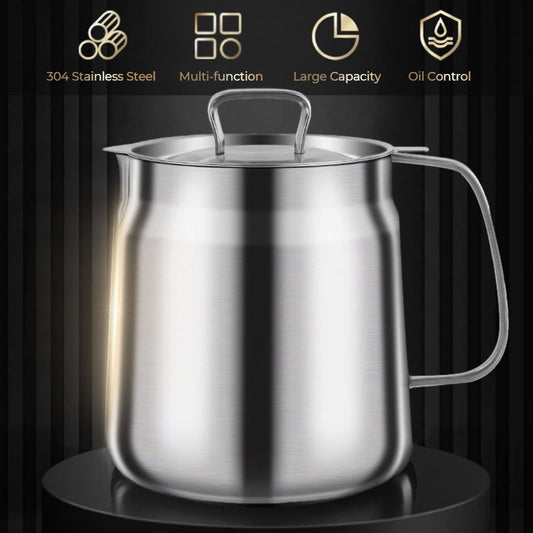 📢📢 49 % RABATT!!! ✨ Vielseitiger Ölfilterbehälter – Großes Fassungsvermögen – Edelstahl 304 🍟