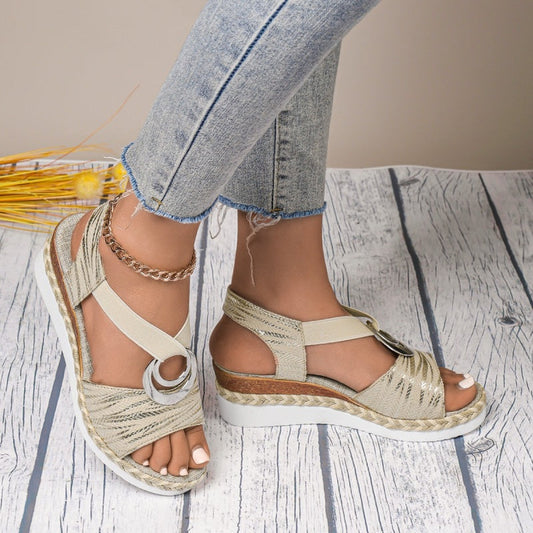 💕Modische Keilsandalen für Damen mit elastischem Riemen👡