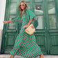 💖 Elegant boho maxiklänning för kvinnor med puffärmar👗 