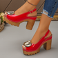 👡49% RABATT! ✨ Elegante Peep-Toe-Sandalen mit Schnallenabsatz – Stilvoll, Bequem & Perfekt Für Jeden Anlass 🌸