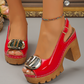👡49% RABATT! ✨ Elegante Peep-Toe-Sandalen mit Schnallenabsatz – Stilvoll, Bequem & Perfekt Für Jeden Anlass 🌸