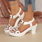 👡 Neu 2026 | T-Steg-Sandalen mit Blockabsatz
