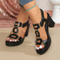 👡 Neu 2026 | T-Steg-Sandalen mit Blockabsatz