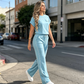 🔥Women's Casual Short Sleeve Top & Wide Leg Pants Set