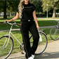 🔥Women's Casual Short Sleeve Top & Wide Leg Pants Set
